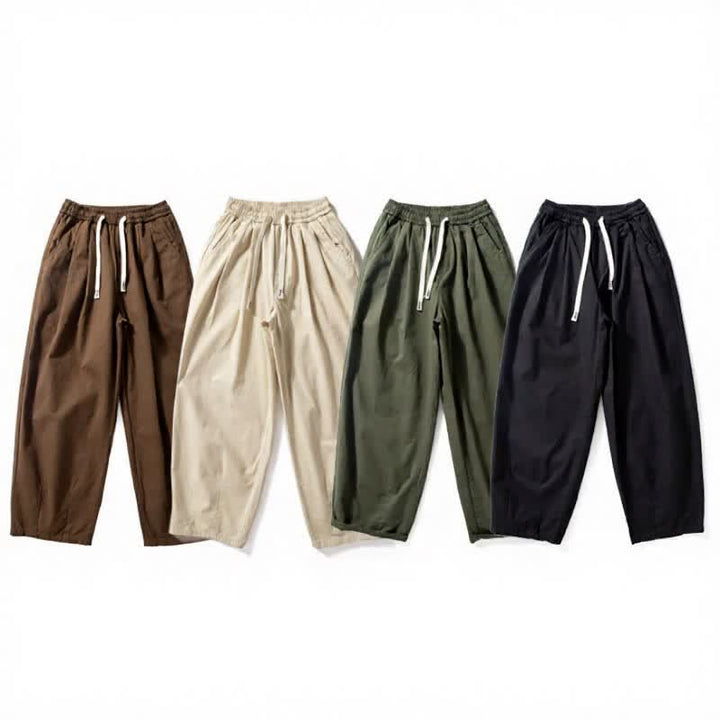 Buddha Stones Spring Fall Classic Drawstring Solid Ankle Men's Straight Leg Pants With Pockets - image 12