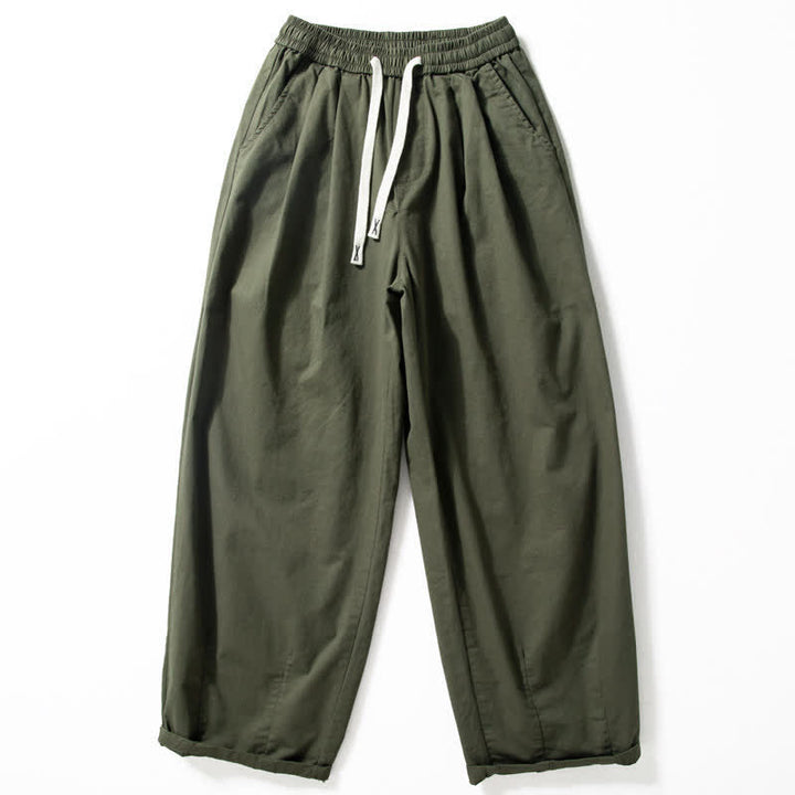 Buddha Stones Spring Fall Classic Drawstring Solid Ankle Men's Straight Leg Pants With Pockets - DarkOliveGreen - US/UK/AU42，EU52 (3XL) - image 0