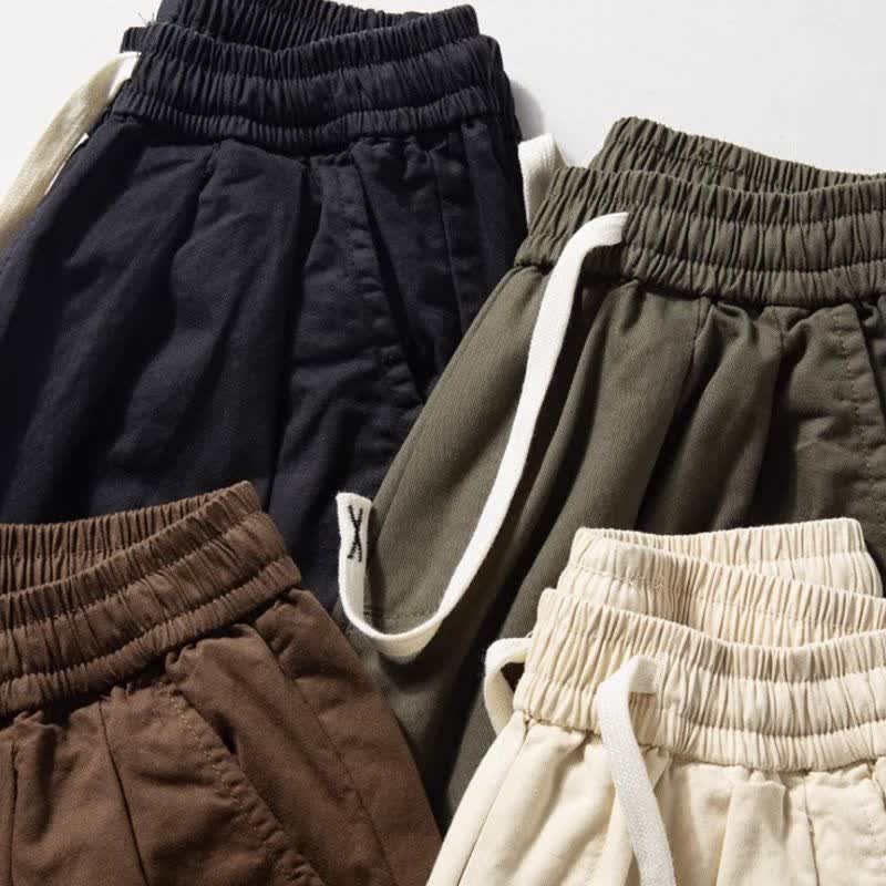 Buddha Stones Spring Fall Classic Drawstring Solid Ankle Men's Straight Leg Pants With Pockets - image 14