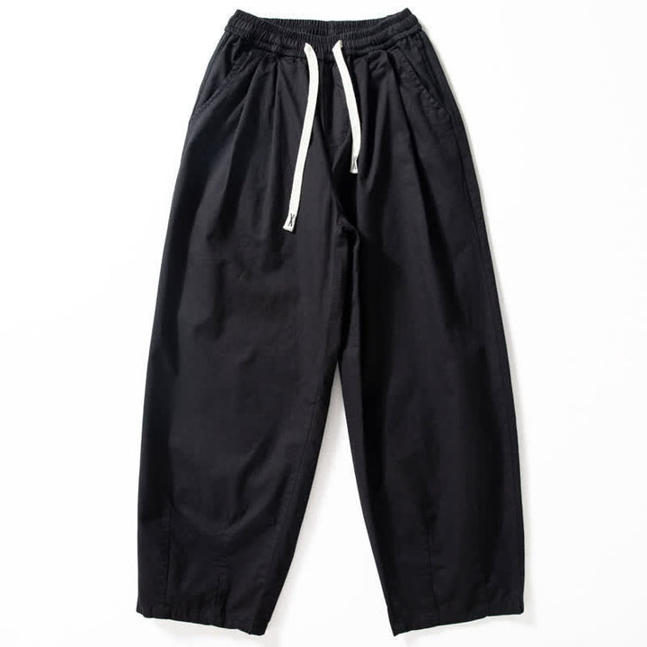 Buddha Stones Spring Fall Classic Drawstring Solid Ankle Men's Straight Leg Pants With Pockets - Black - US/UK/AU42，EU52 (3XL) - image 1