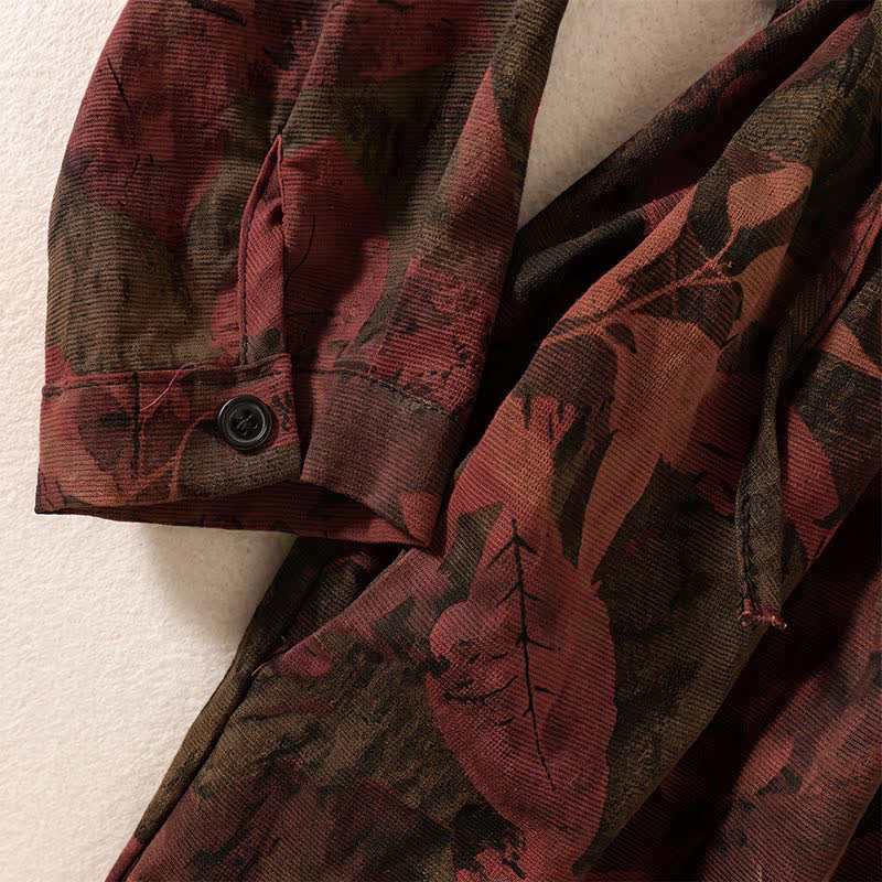 Buddha Stones Fall Elegant Vintage Button-Up Floral Women's Long Sleeve Dress With Pockets - image 13