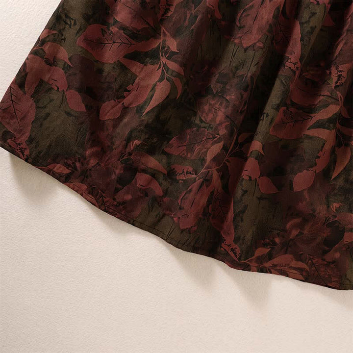 Buddha Stones Fall Elegant Vintage Button-Up Floral Women's Long Sleeve Dress With Pockets - image 15