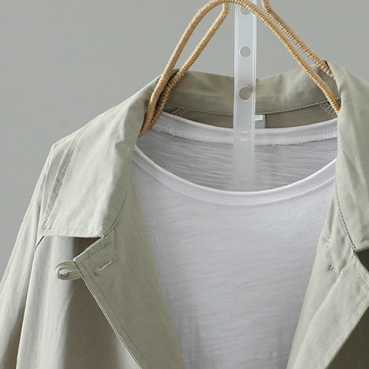 Buddha Stones Spring Fall Casual Minimalist Button-Up Solid Women's Coat With Pocket - image 2