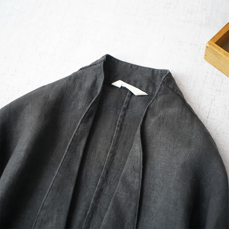 Buddha Stones Spring Fall Casual Minimalist Solid Women's Jacket With Pockets - image 10