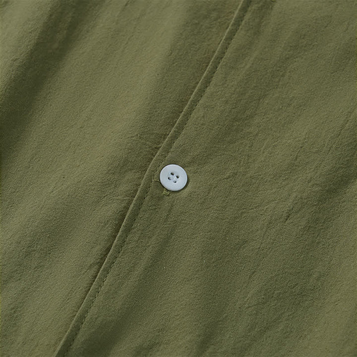 Buddha Stones Spring Fall Minimalist Classic Button-Up Solid Men's Long Sleeve Shirts - image 4