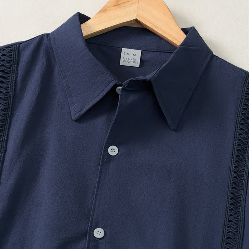 Buddha Stones Spring Fall Minimalist Classic Button-Up Solid Men's Long Sleeve Shirts - image 11