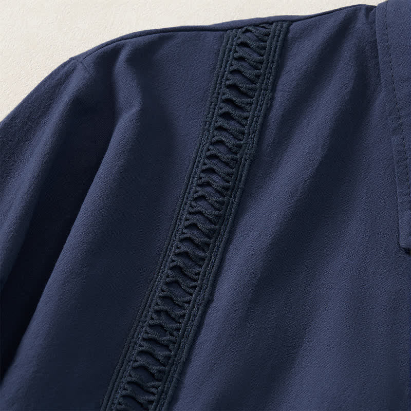 Buddha Stones Spring Fall Minimalist Classic Button-Up Solid Men's Long Sleeve Shirts - image 13