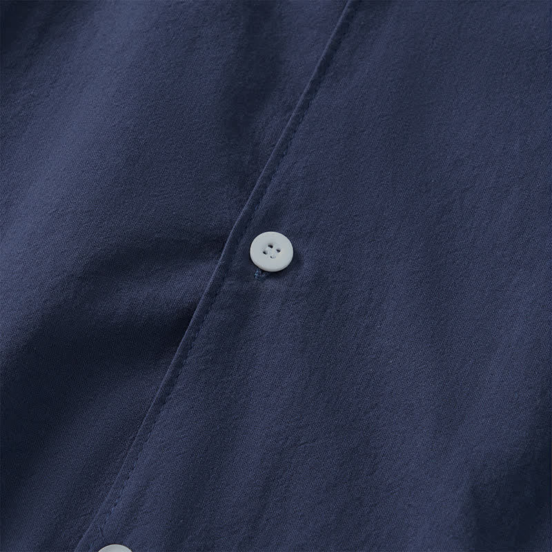 Buddha Stones Spring Fall Minimalist Classic Button-Up Solid Men's Long Sleeve Shirts - image 14