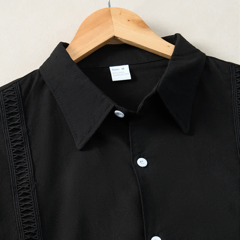 Buddha Stones Spring Fall Minimalist Classic Button-Up Solid Men's Long Sleeve Shirts - image 19