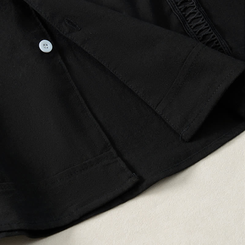 Buddha Stones Spring Fall Minimalist Classic Button-Up Solid Men's Long Sleeve Shirts - image 22