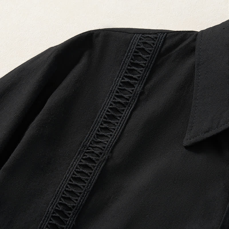 Buddha Stones Spring Fall Minimalist Classic Button-Up Solid Men's Long Sleeve Shirts - image 20