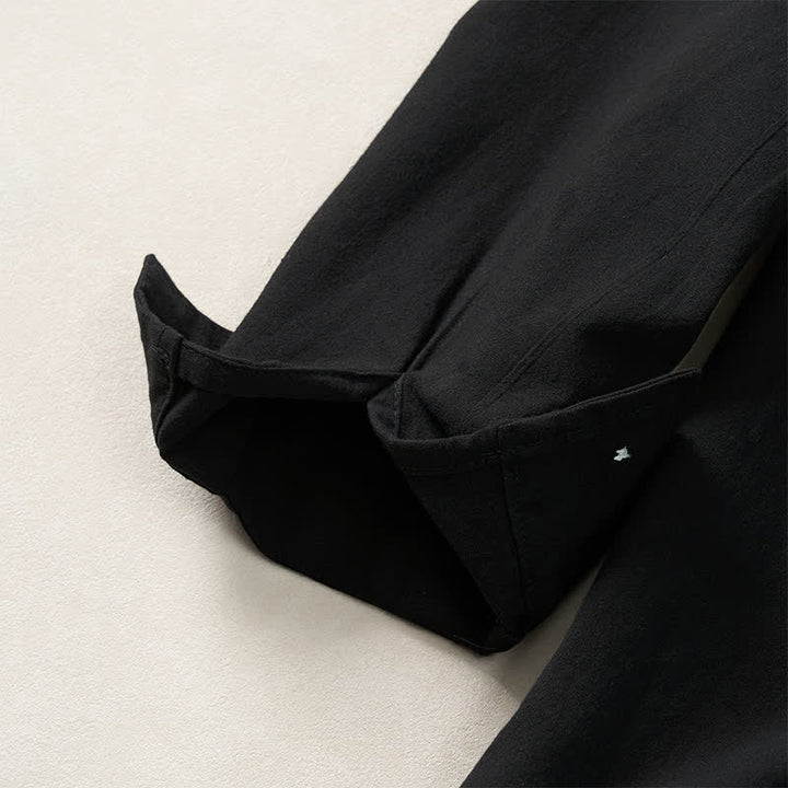 Buddha Stones Spring Fall Minimalist Classic Button-Up Solid Men's Long Sleeve Shirts - image 24