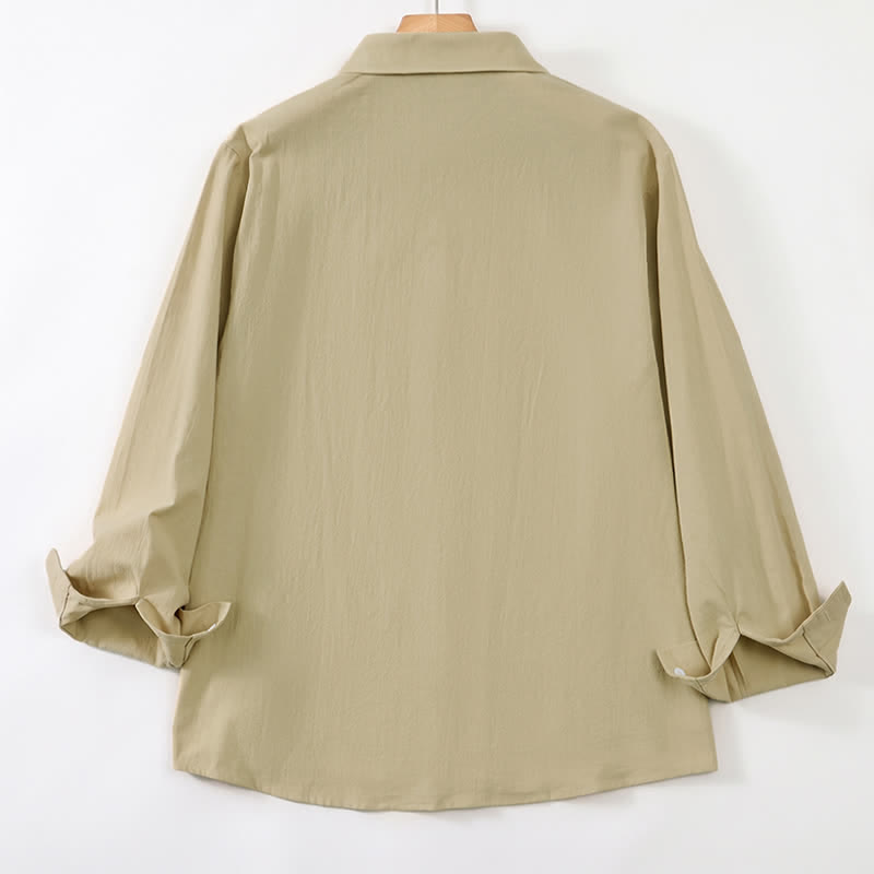 Buddha Stones Spring Fall Minimalist Classic Button-Up Solid Men's Long Sleeve Shirts - image 27