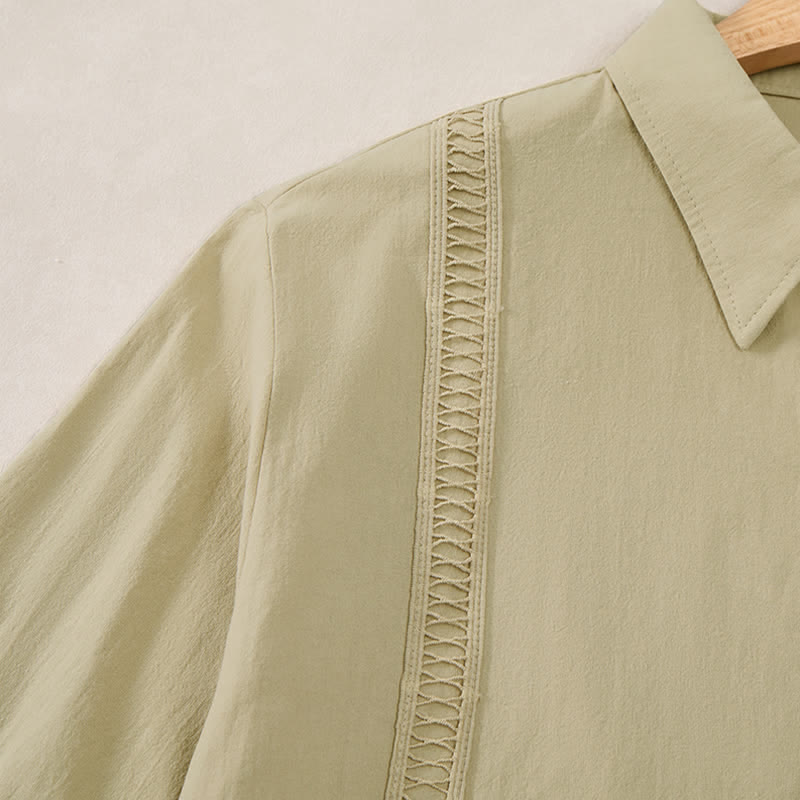 Buddha Stones Spring Fall Minimalist Classic Button-Up Solid Men's Long Sleeve Shirts - image 28