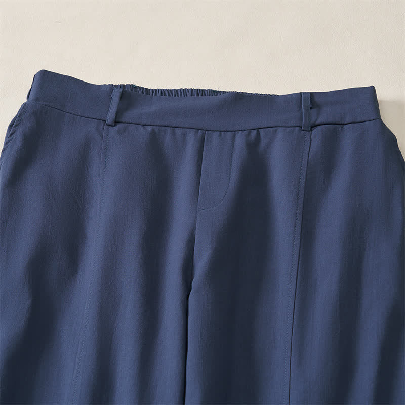 Buddha Stones Spring Summer Casual Basic Solid Ankle Pants Women's Straight Leg Pants With Pockets - image 2