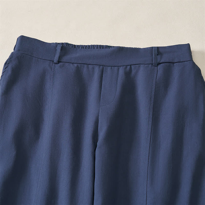 Buddha Stones Spring Summer Casual Basic Solid Ankle Pants Women's Straight Leg Pants With Pockets - image 2