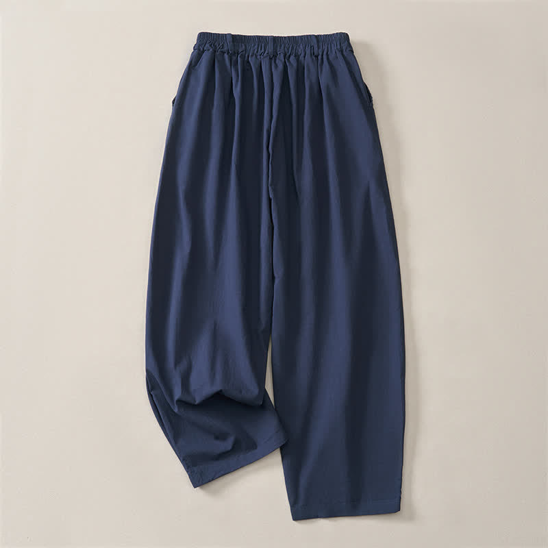 Buddha Stones Spring Summer Casual Basic Solid Ankle Pants Women's Straight Leg Pants With Pockets - image 1