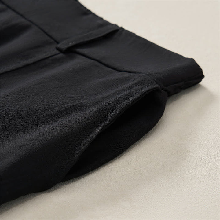 Buddha Stones Spring Summer Casual Basic Solid Ankle Pants Women's Straight Leg Pants With Pockets - image 14
