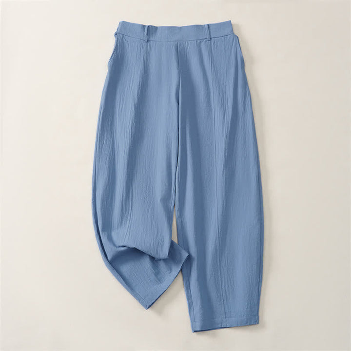 Buddha Stones Spring Summer Casual Basic Solid Ankle Pants Women's Straight Leg Pants With Pockets - LightSteelBlue - US14, UK/AU18, EU46 (2XL) - image 18