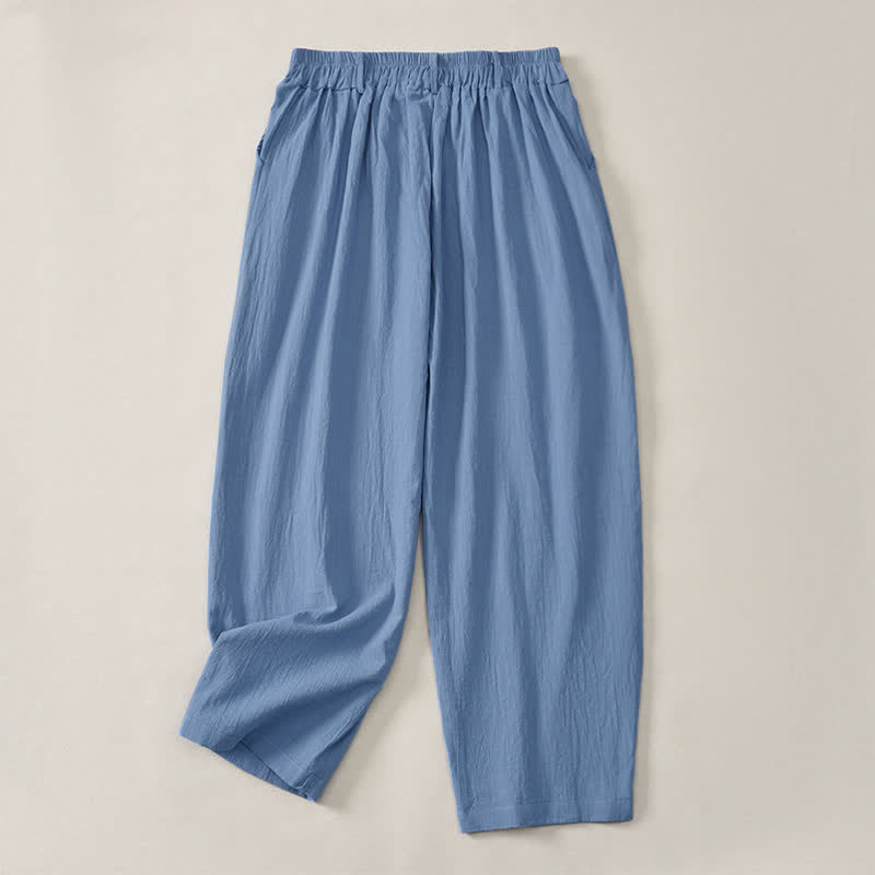 Buddha Stones Spring Summer Casual Basic Solid Ankle Pants Women's Straight Leg Pants With Pockets - image 19