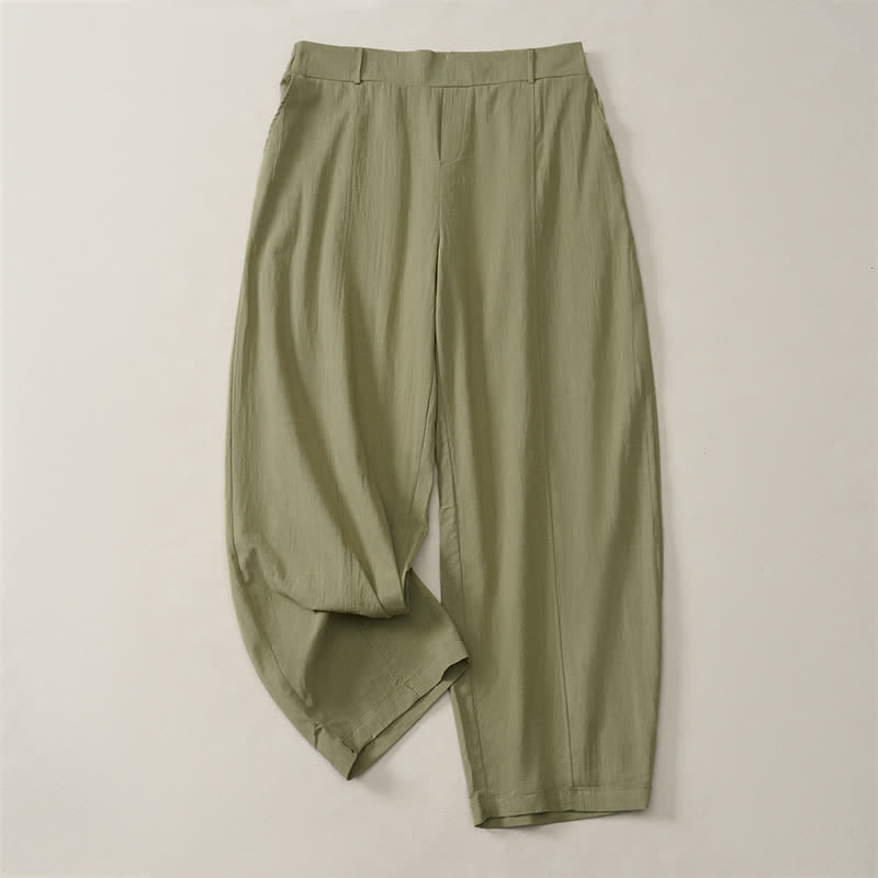Buddha Stones Spring Summer Casual Basic Solid Ankle Pants Women's Straight Leg Pants With Pockets - DarkSeaGreen - US14, UK/AU18, EU46 (2XL) - image 25