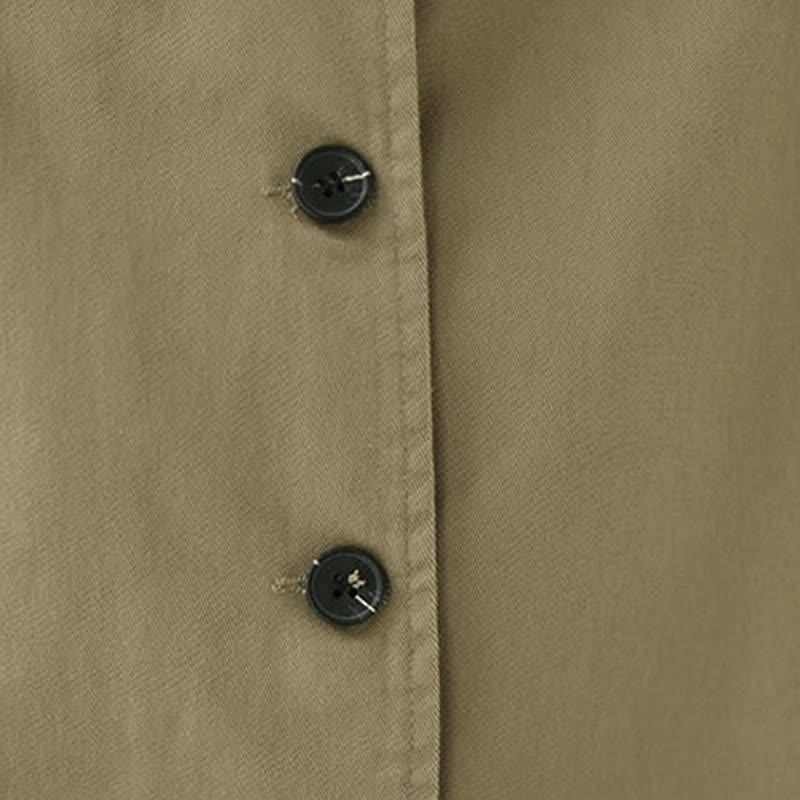 Buddha Stones Spring Fall Casual Minimalist Button-Up Solid Women's Jacket With Pockets - image 7