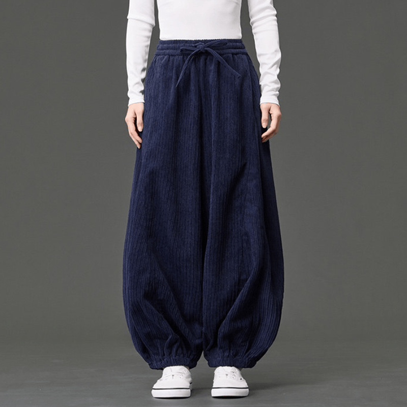 Buddha Stones Fall Winter Casual Vintage Corduroy Drawstring Solid Ankle Pants Men's Harem Pants With Pocket - image 1