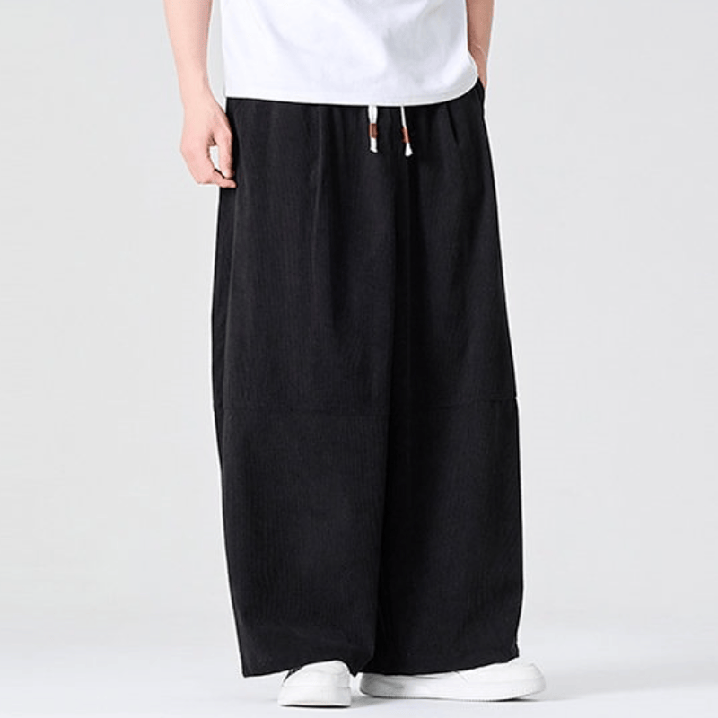 Buddha Stones Fall Winter Casual Corduroy Drawstring Solid Long Pants Men's Straight Leg Pants With Pocket - image 18