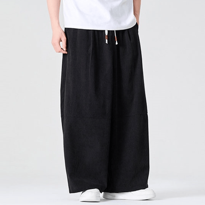 Buddha Stones Fall Winter Casual Corduroy Drawstring Solid Long Pants Men's Straight Leg Pants With Pocket - image 18