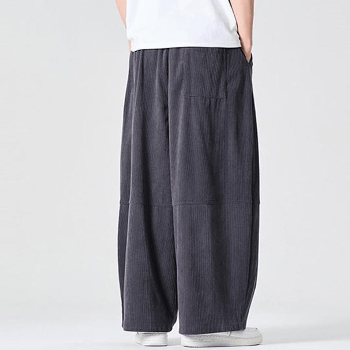 Buddha Stones Fall Winter Casual Corduroy Drawstring Solid Long Pants Men's Straight Leg Pants With Pocket - image 14