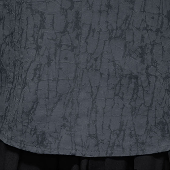 Buddha Stones Spring Tang Style Vintage Mandarin Collar Frog Button Solid Men's Long Sleeve Shirts - image 10