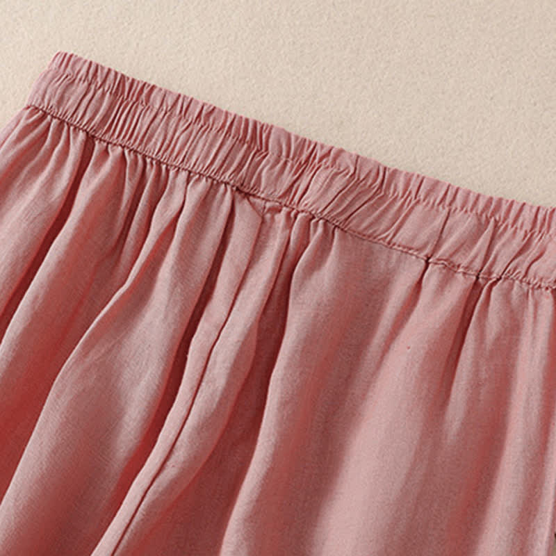 Buddha Stones Spring Summer Basic Casual Solid Cropped Pants Women's Harem Pants With Pockets - image 9