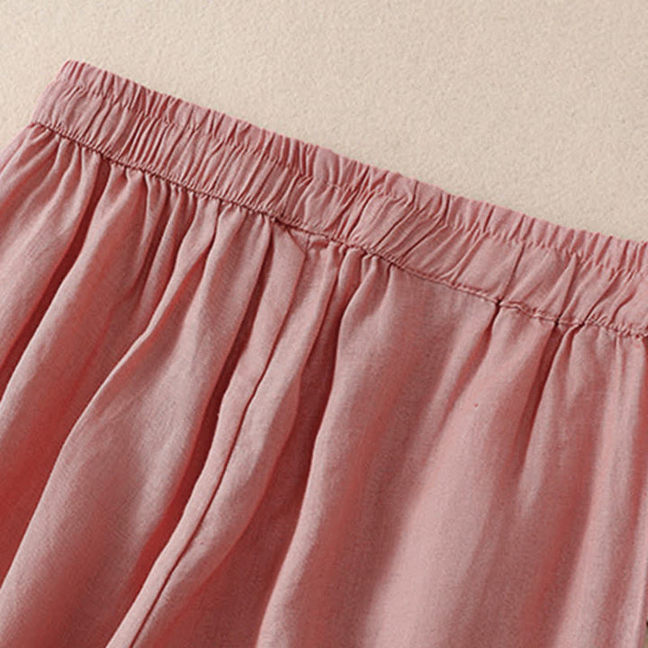 Buddha Stones Spring Summer Basic Casual Solid Cropped Pants Women's Harem Pants With Pockets - image 9