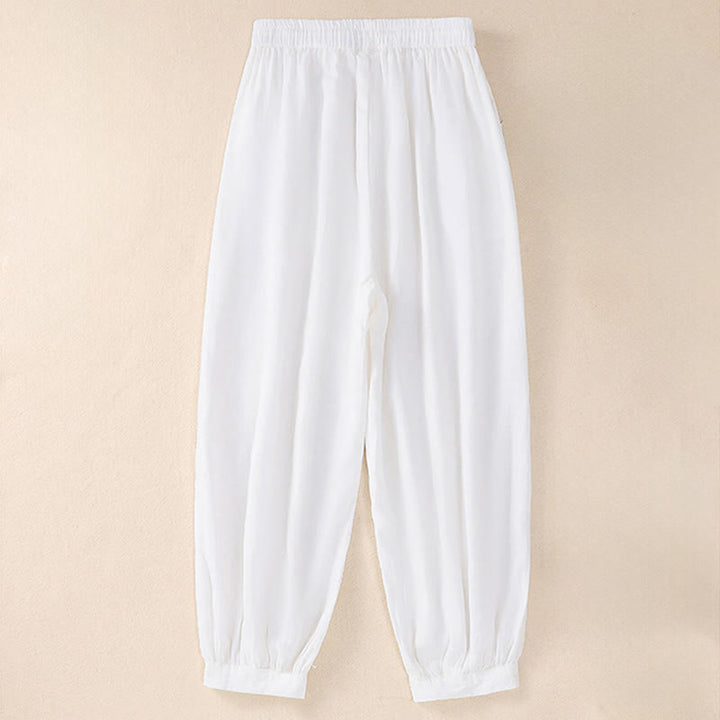 Buddha Stones Spring Summer Basic Casual Solid Cropped Pants Women's Harem Pants With Pockets - image 21