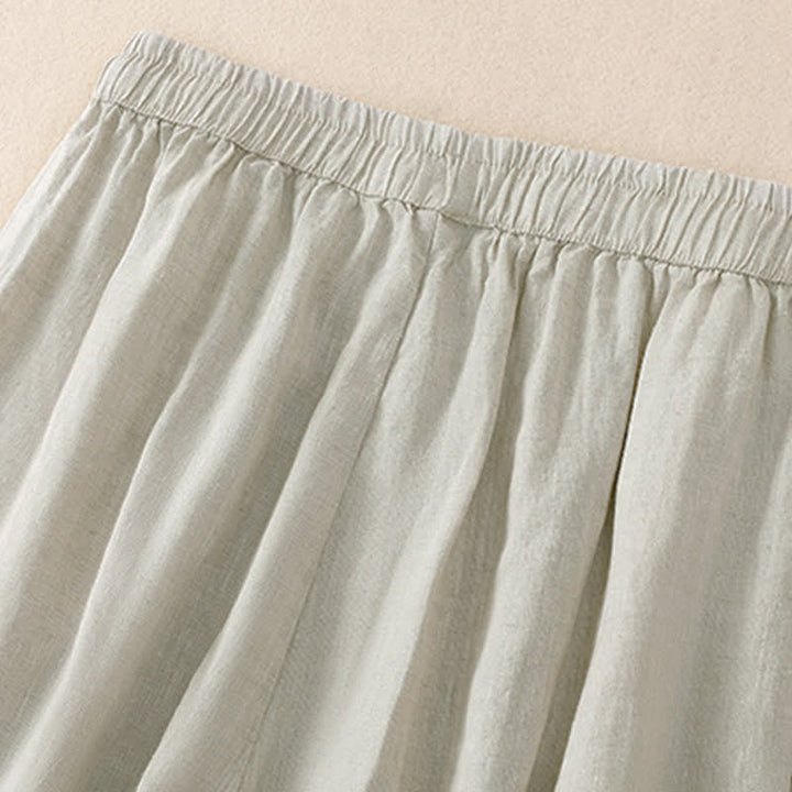 Buddha Stones Spring Summer Basic Casual Solid Cropped Pants Women's Harem Pants With Pockets - image 18