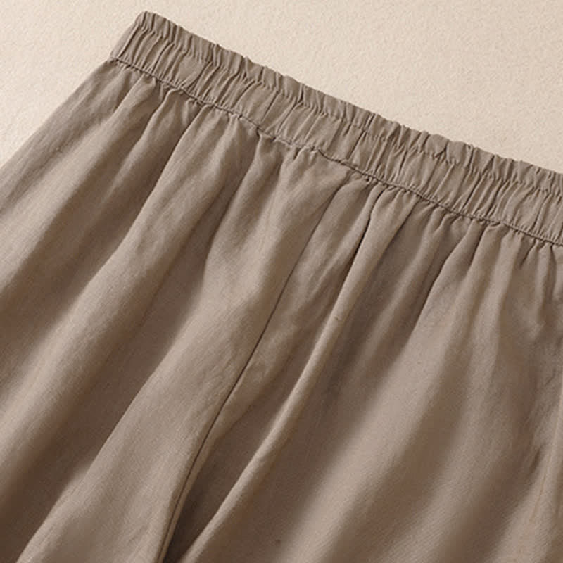 Buddha Stones Spring Summer Basic Casual Solid Cropped Pants Women's Harem Pants With Pockets - image 3