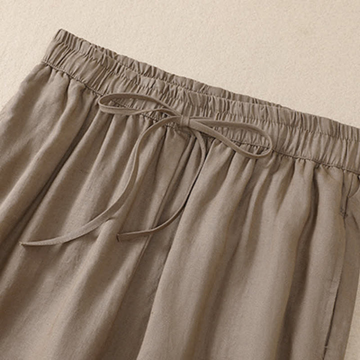 Buddha Stones Spring Summer Basic Casual Solid Cropped Pants Women's Harem Pants With Pockets - image 2