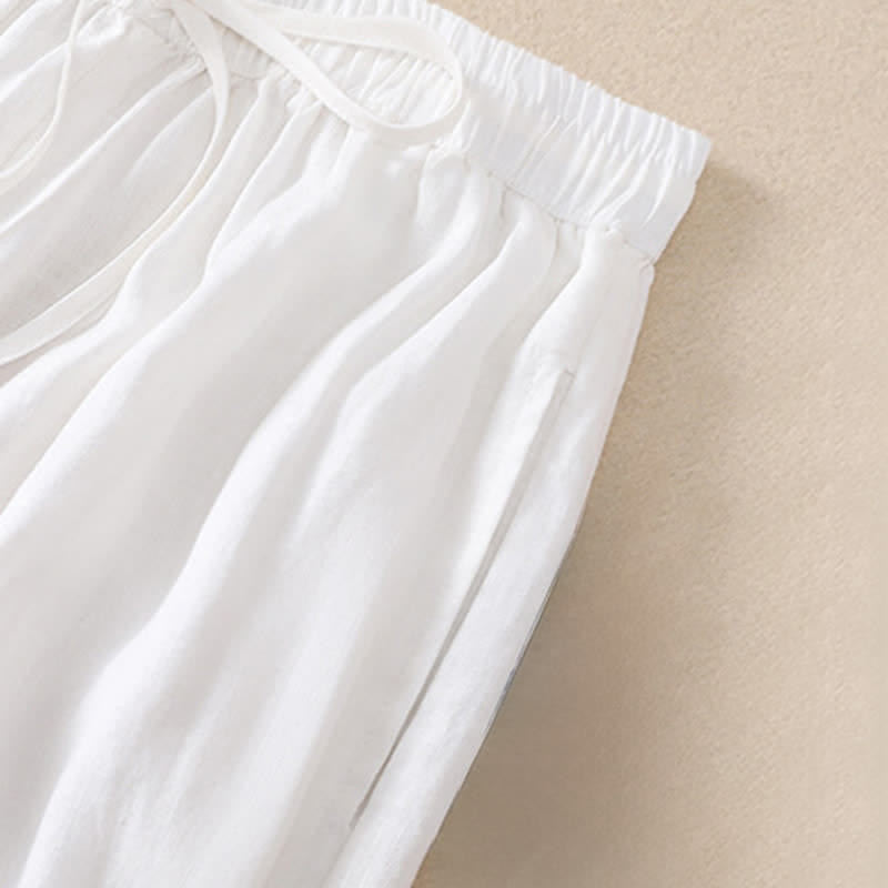 Buddha Stones Spring Summer Basic Casual Solid Cropped Pants Women's Harem Pants With Pockets - image 26