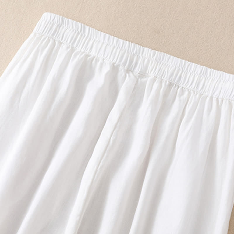 Buddha Stones Spring Summer Basic Casual Solid Cropped Pants Women's Harem Pants With Pockets - image 23