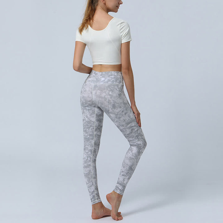 Buddha Stones Flowers Leaves Print Sports Fitness Yoga High Waist Leggings Women's Yoga Pants - image 15