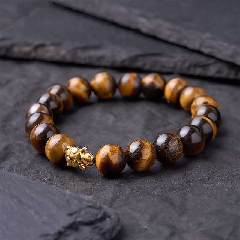 Buddha Stones Natural Tiger Eye Turtle Accessories Courage Beads Bracelet - image 17