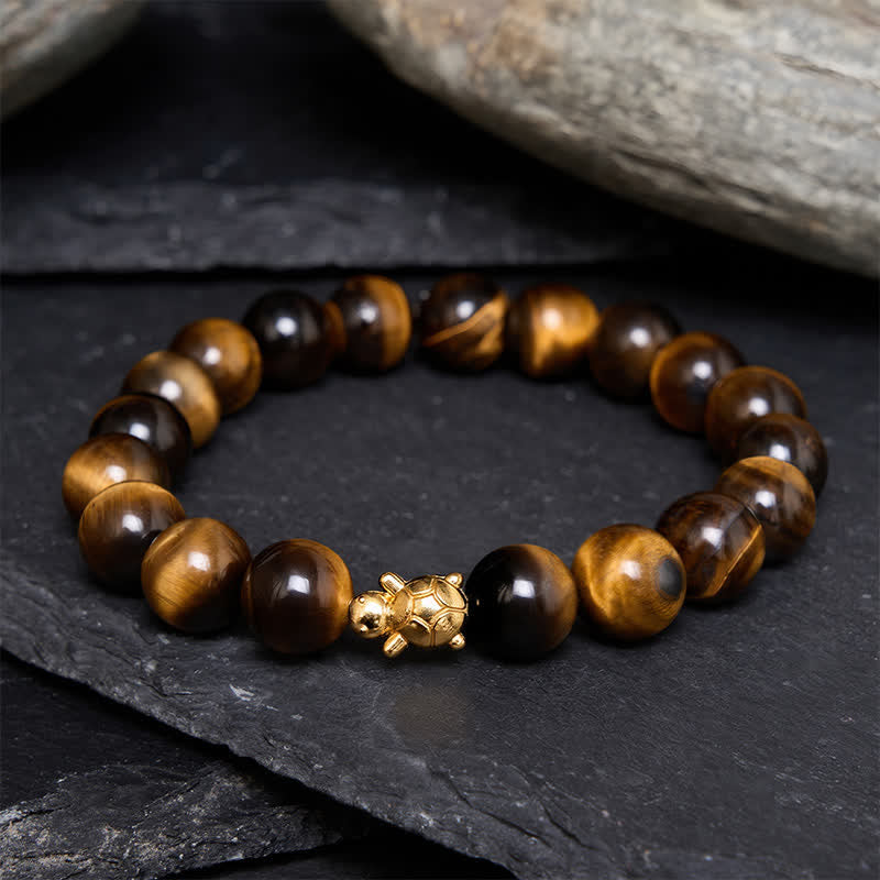 Buddha Stones Natural Tiger Eye Turtle Accessories Courage Beads Bracelet - 10mm Tiger Eye(Wrist Circumference: 6.3–6.7 in/16–17 cm) - image 15