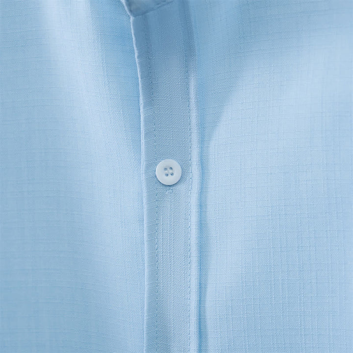 Buddha Stones Fall Tang Style Casual Mandarin Collar Button-Up Solid Men's Long Sleeve Shirts - image 4