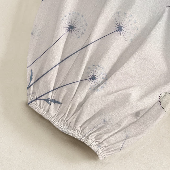Buddha Stones Cotton Dreamy Cow Cat Dandelion Pattern Women's Elastic Waist Harem Pants With Side Pockets - image 6