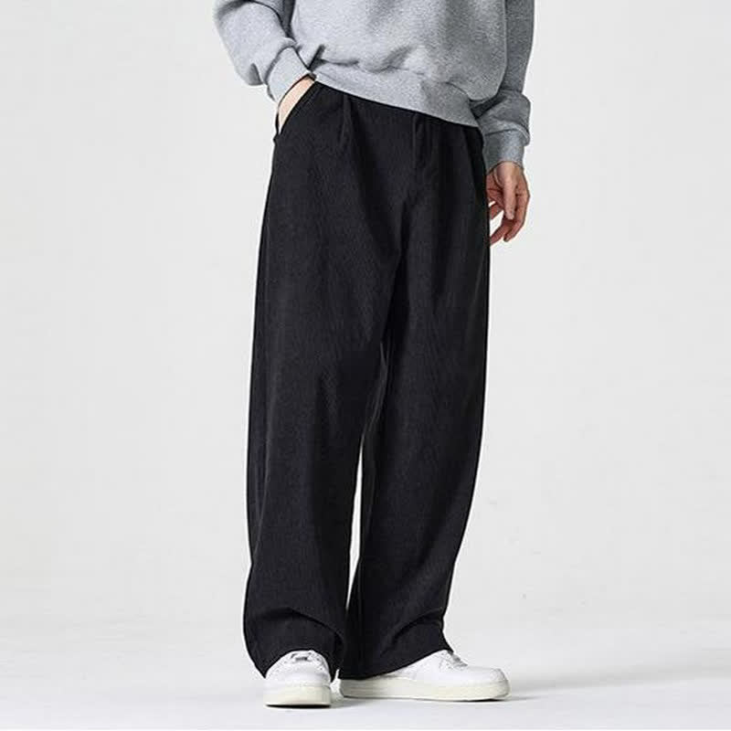 Buddha Stones Fall Winter Casual Solid Zipper Design Ankle Pants Men's Straight Leg Pants With Pocket - image 9