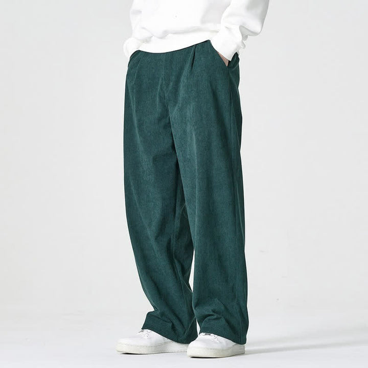 Buddha Stones Fall Winter Casual Solid Zipper Design Ankle Pants Men's Straight Leg Pants With Pocket - image 5