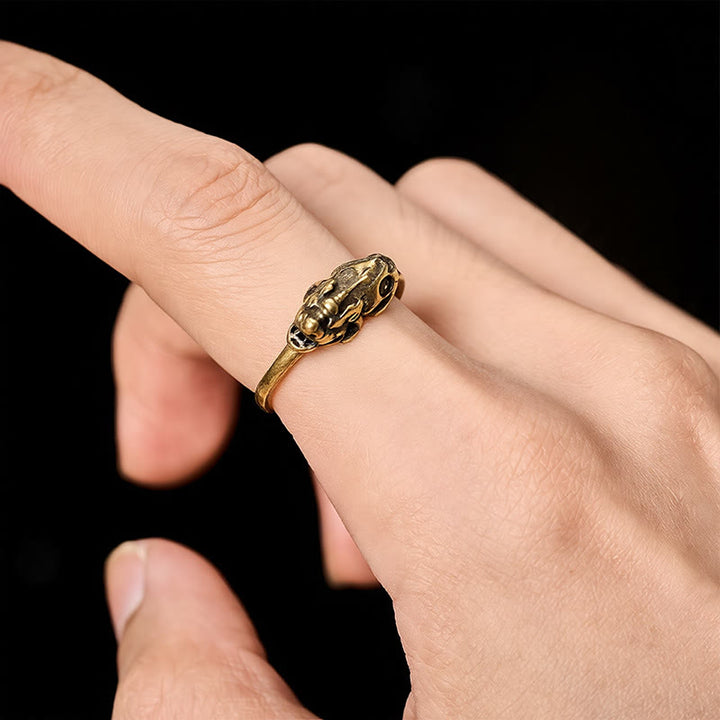 Buddha Stones Brass Pixiu Wealth Auspicioisness Adjustable Ring - image 8