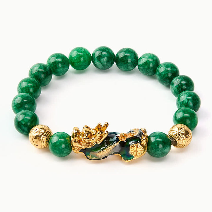 Buddha Stones Natural Cyan Jade Beaded Color Change PiXiu Healing Bracelet - image 4