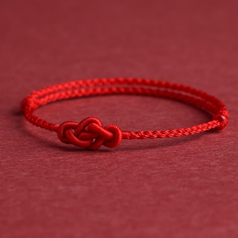 Buddha Stones Minimalist Red String Chinese Knotting Prosperity Bracelet Anklet - image 9