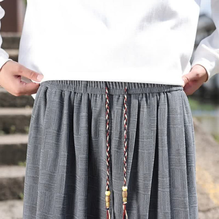 Buddha Stones Fall Winter Casual Vintage Drawstring Geometric Ankle Pants Men's Harem Pants With Pocket - image 15
